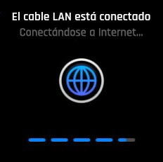 imagen de una pantalla donde se indica que el cable LAN está conectado