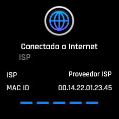 imagen de una pantalla donde se indica que el equipo está conectado a Internet