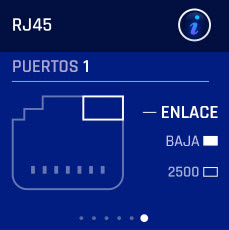 imagen de una pantalla donde se muestra información sobre el puerto RJ45 y la descarga