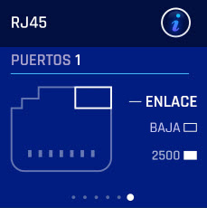 imagen de una pantalla donde se muestra información sobre el puerto RJ45 2500