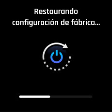 imagen de una pantalla donde se está restaurando la configuración de fábrica