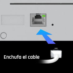 imagen de una pantalla donde se indica que se debe enchufar el cable